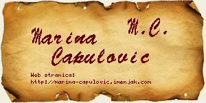 Marina Capulović vizit kartica